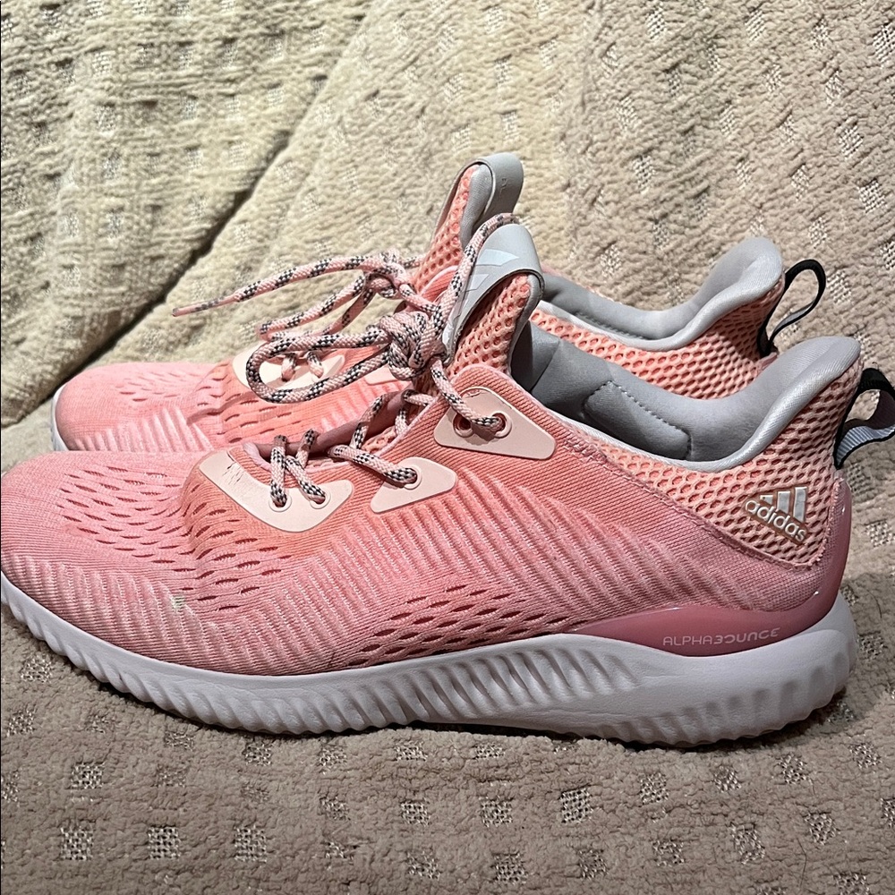 Adidas Women's Athletic Shoes in Pink/peach and White